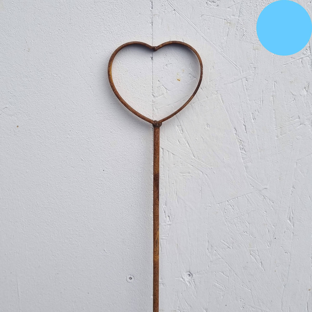 Coeur sur tige en fer rouillé, 170 cm