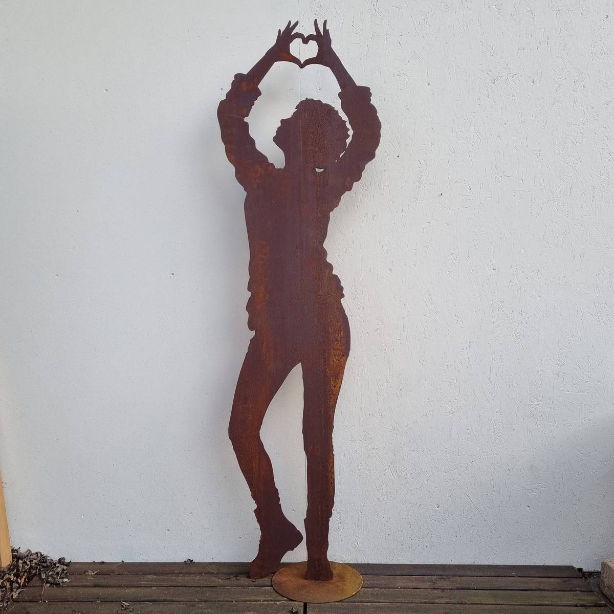 Dame en fer rouillé, coeur, 198 cm