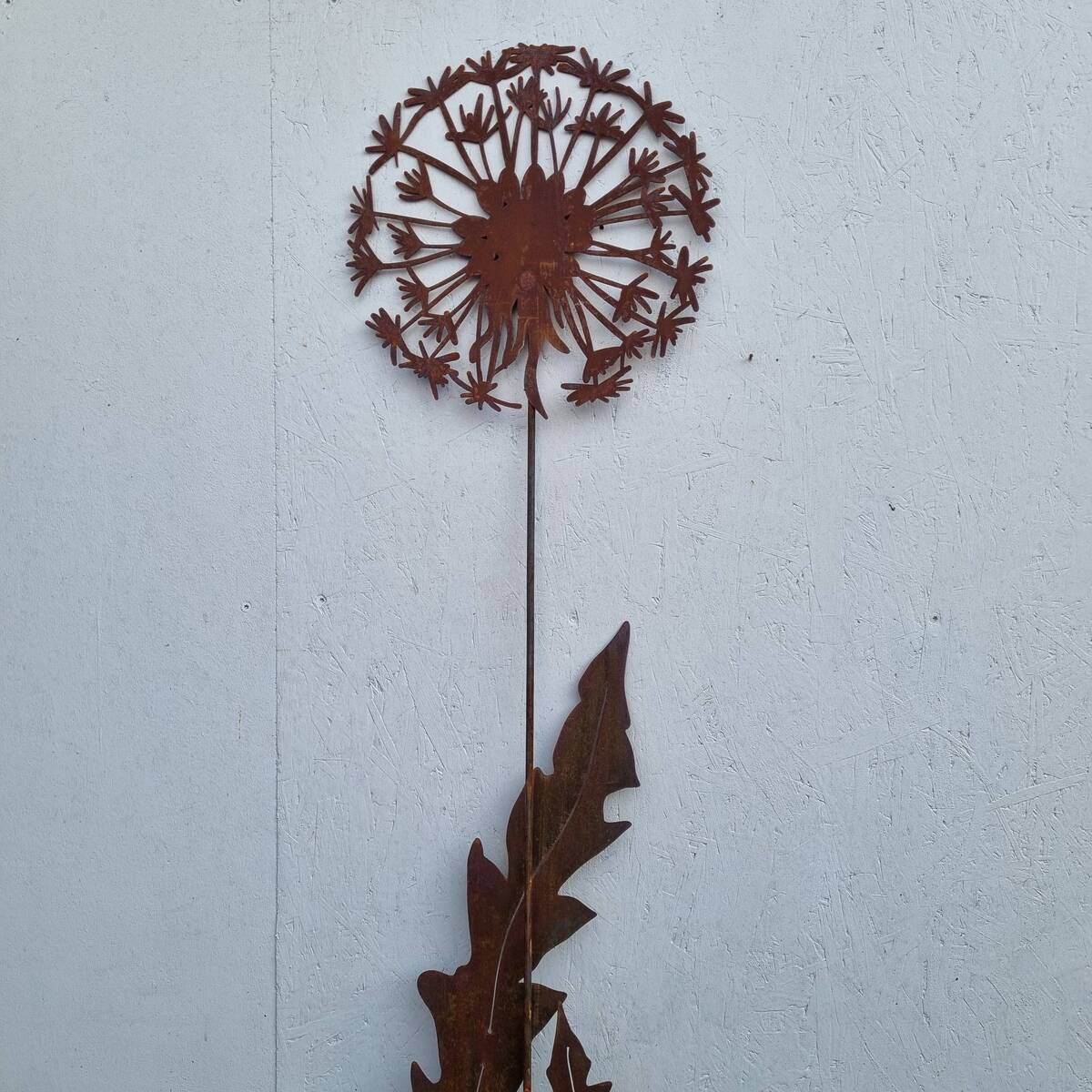 Pissenlit en fer rouillé, 176 cm