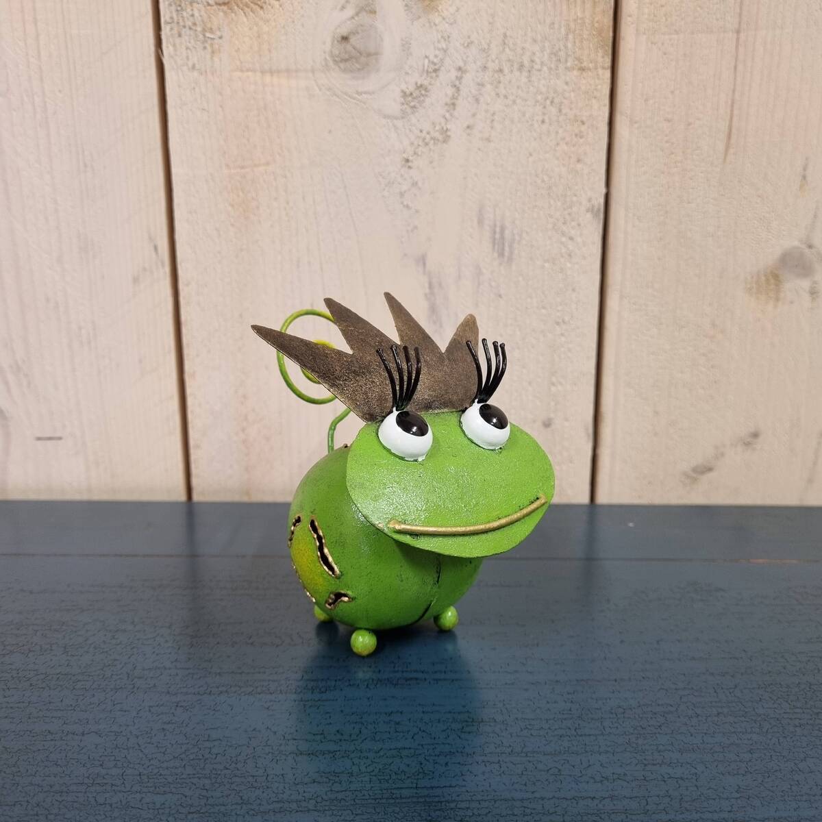 Grenouille en métal peint, 11 cm