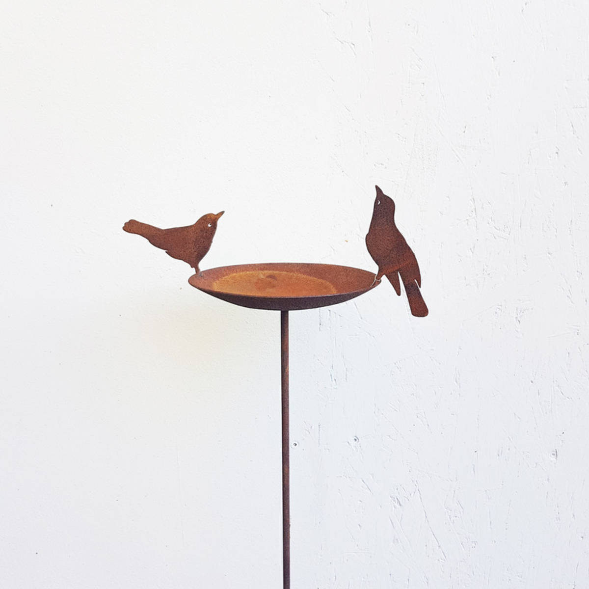 Abreuvoir pour oiseaux, en fer rouillé, H. 140cm