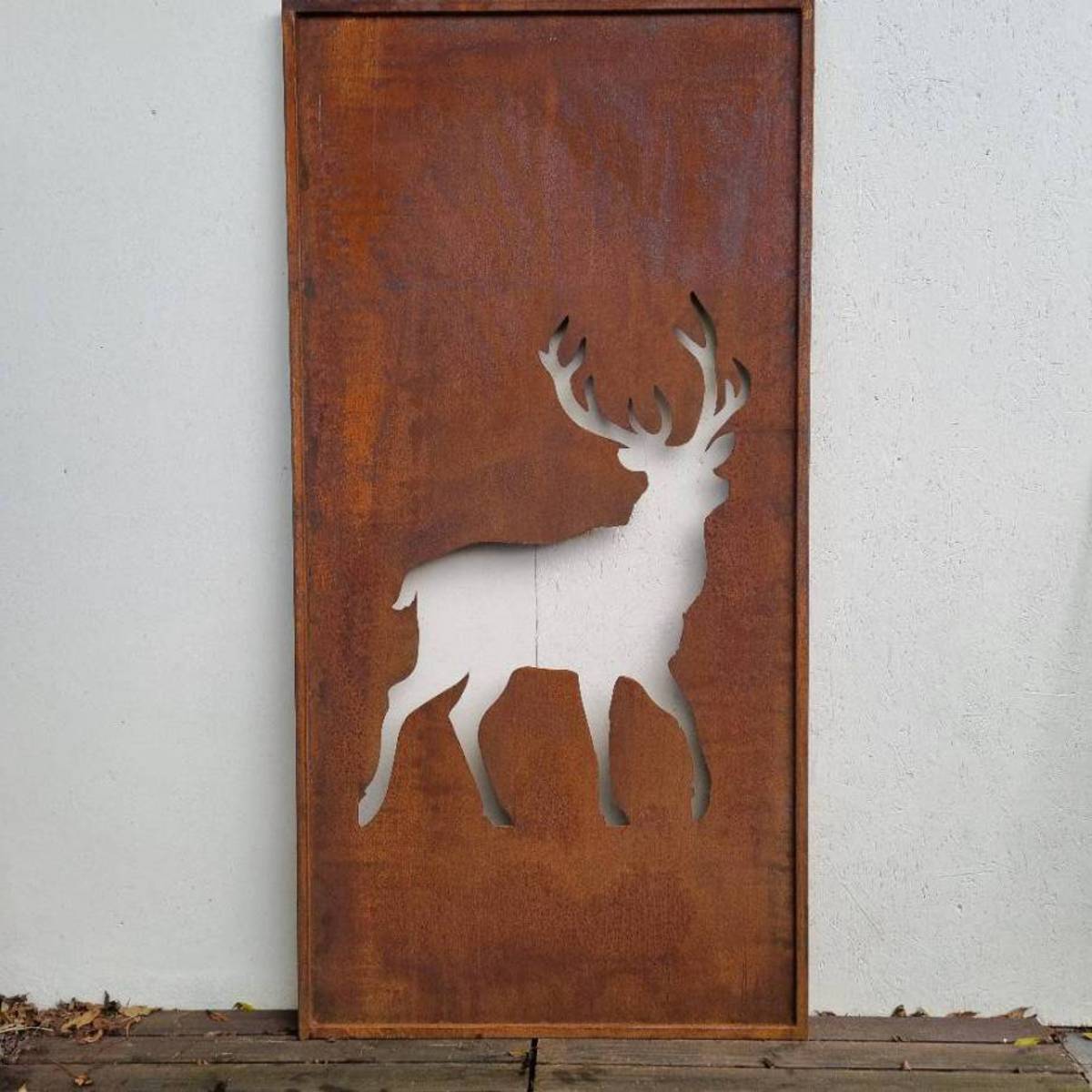Paravent en fer rouillé, cerf, 200 cm 