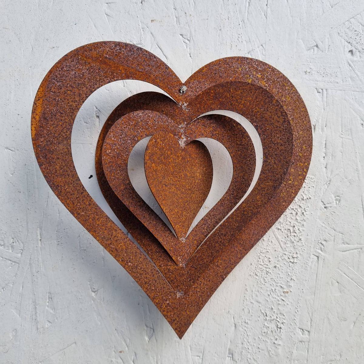 Coeur en fer rouillé, à suspendre, 19 cm 