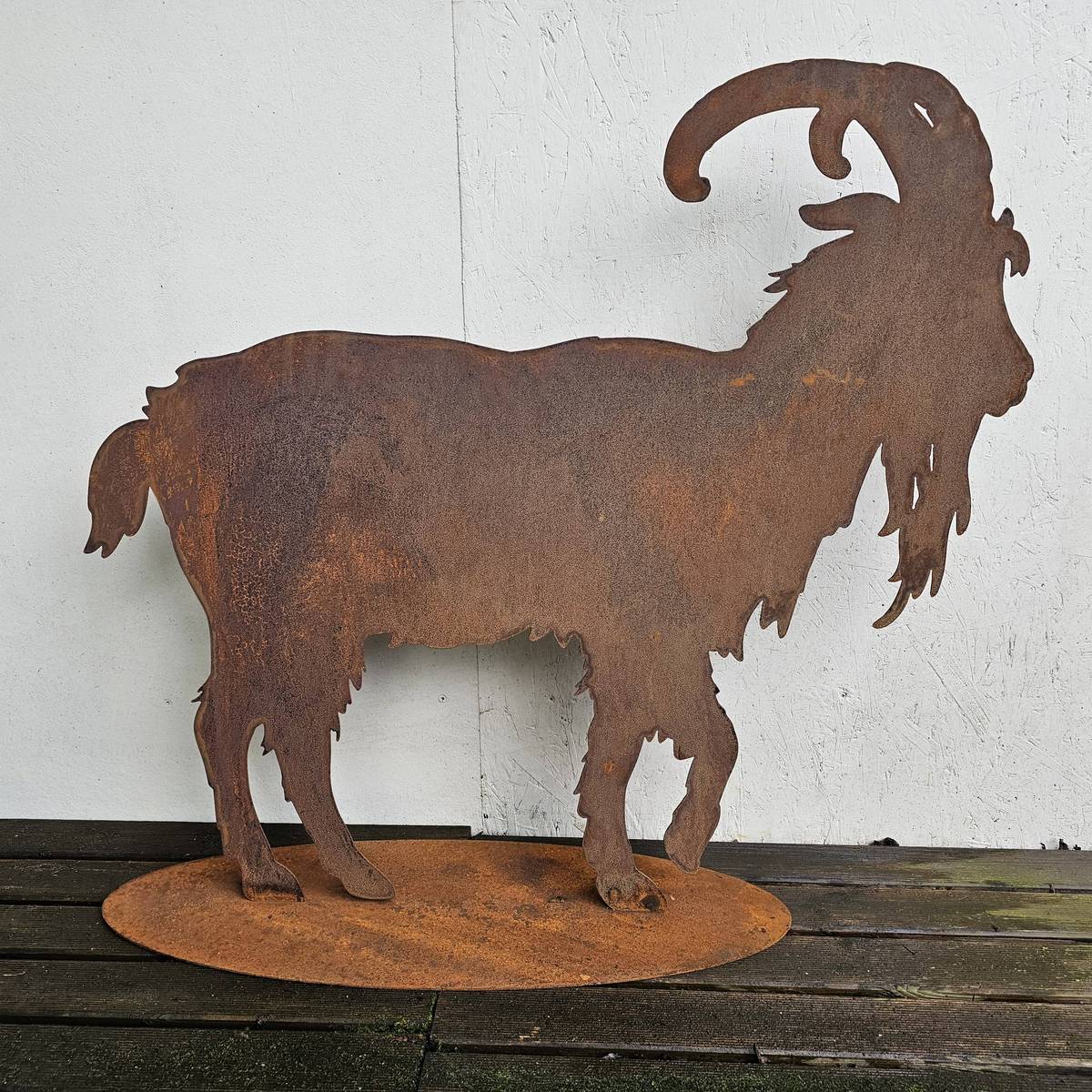 Bouquetin en fer rouillé, 100 cm 