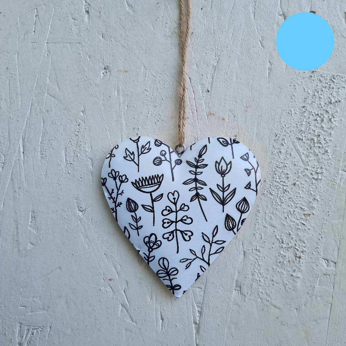 Coeur en métal, à suspendre, 9 cm 