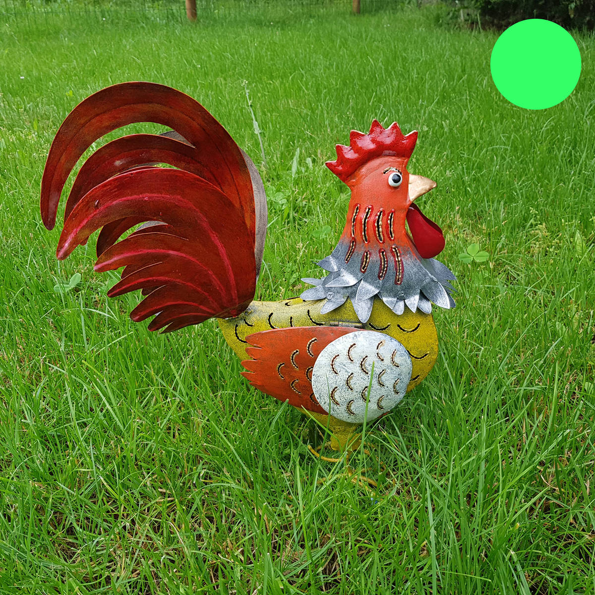 Coq en métal peint, H. 40 cm 