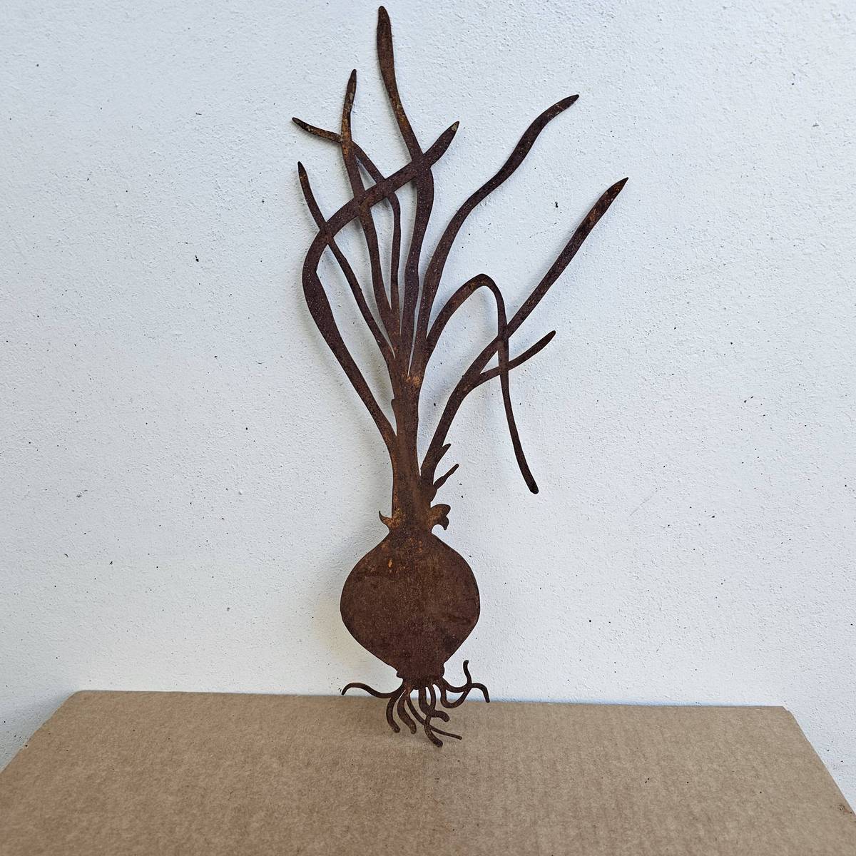 Oignon en fer rouillé, à suspendre, 36 cm 