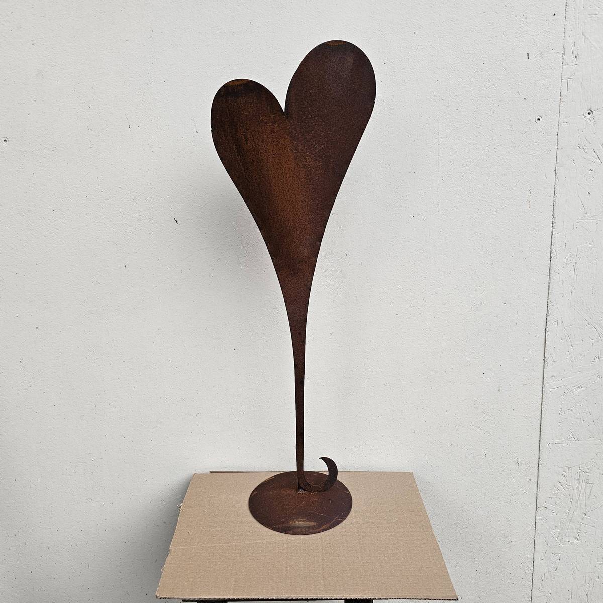 Coeur en fer rouillé, à planter, 72 cm 