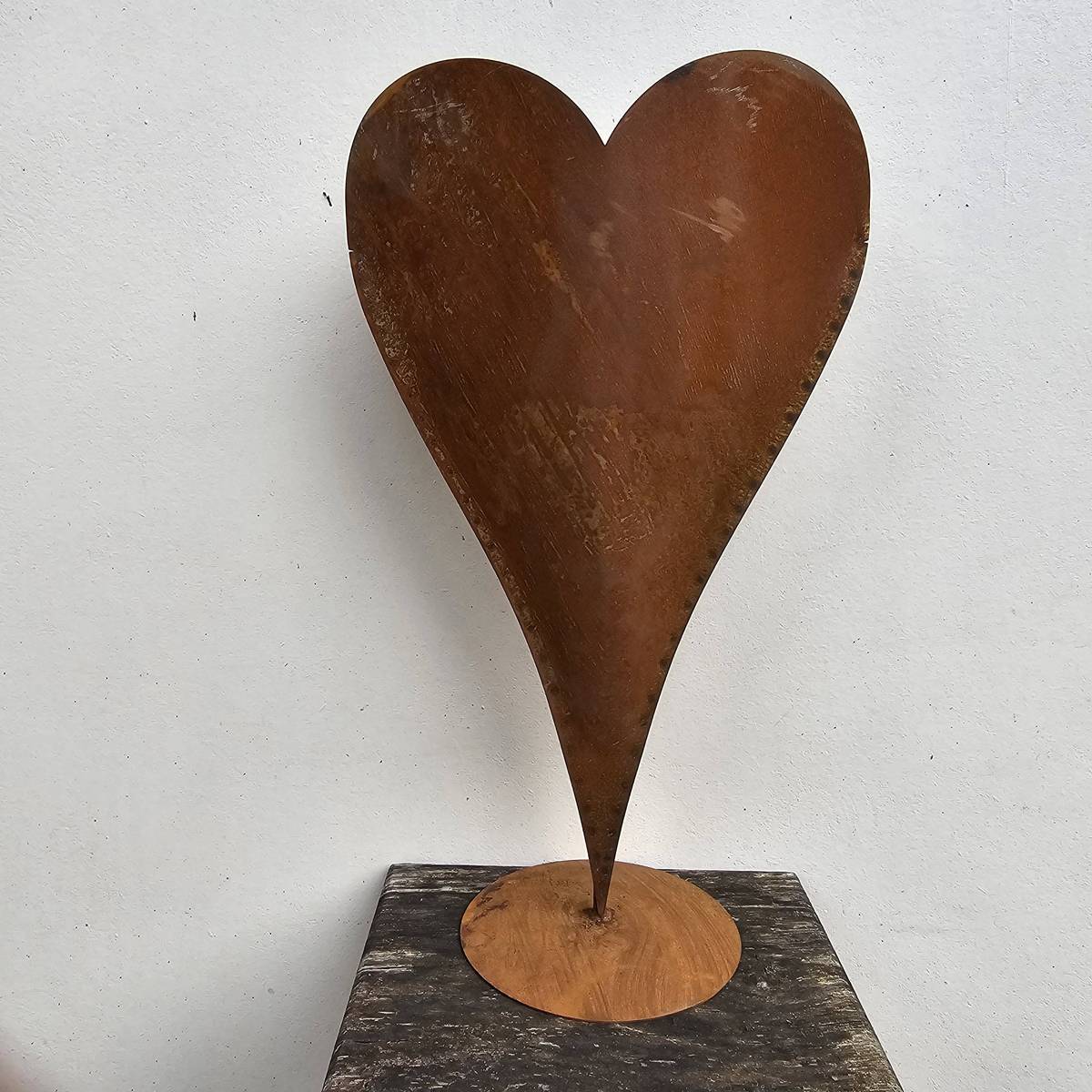 Coeur en fer rouillé, à planter, 71 cm 