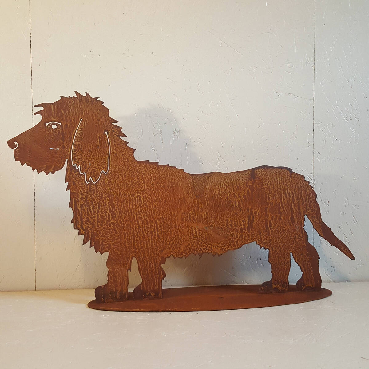 Dackel aus Rostmetall, Länge 70cm