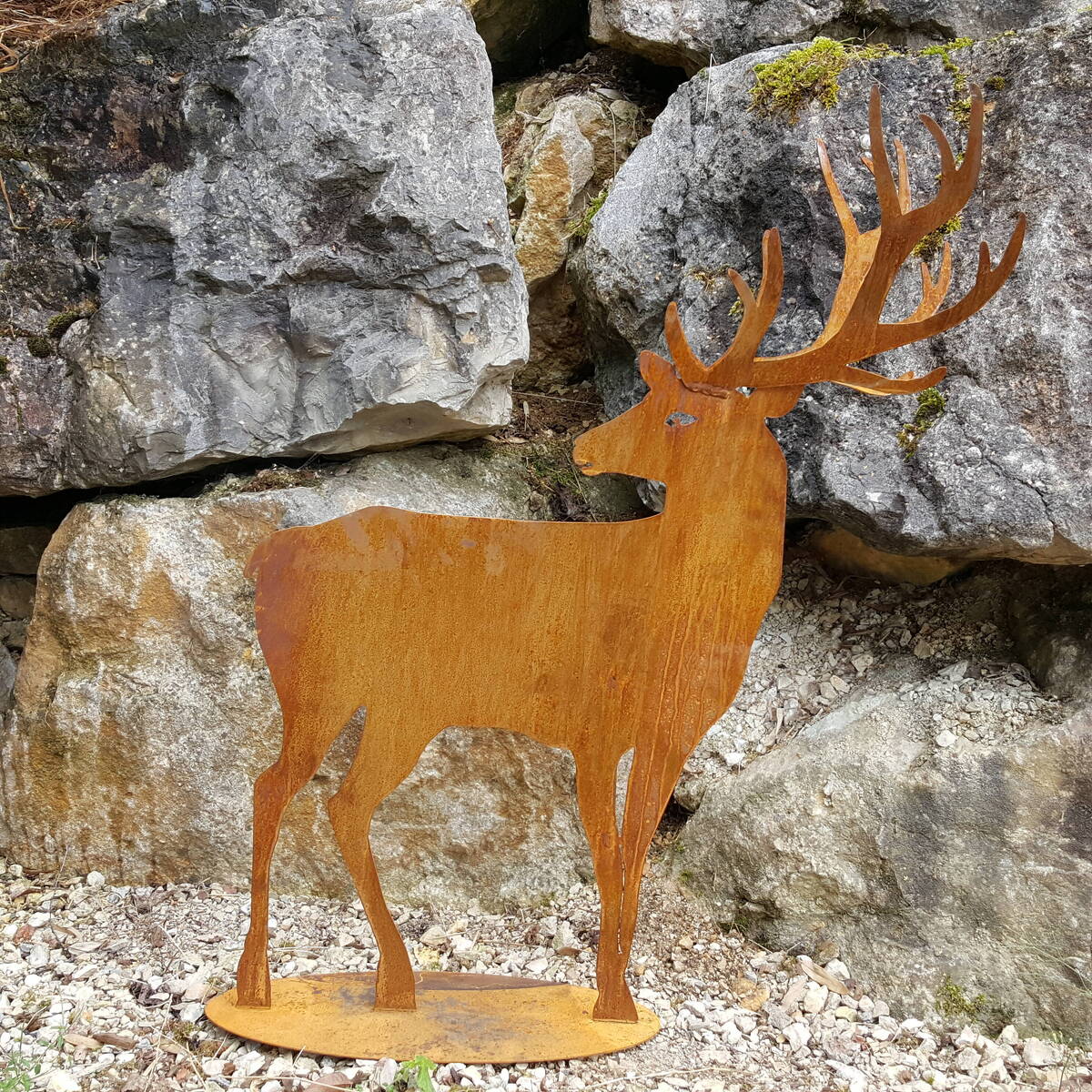 Hirsch aus Rostmetall, Höhe 100cm