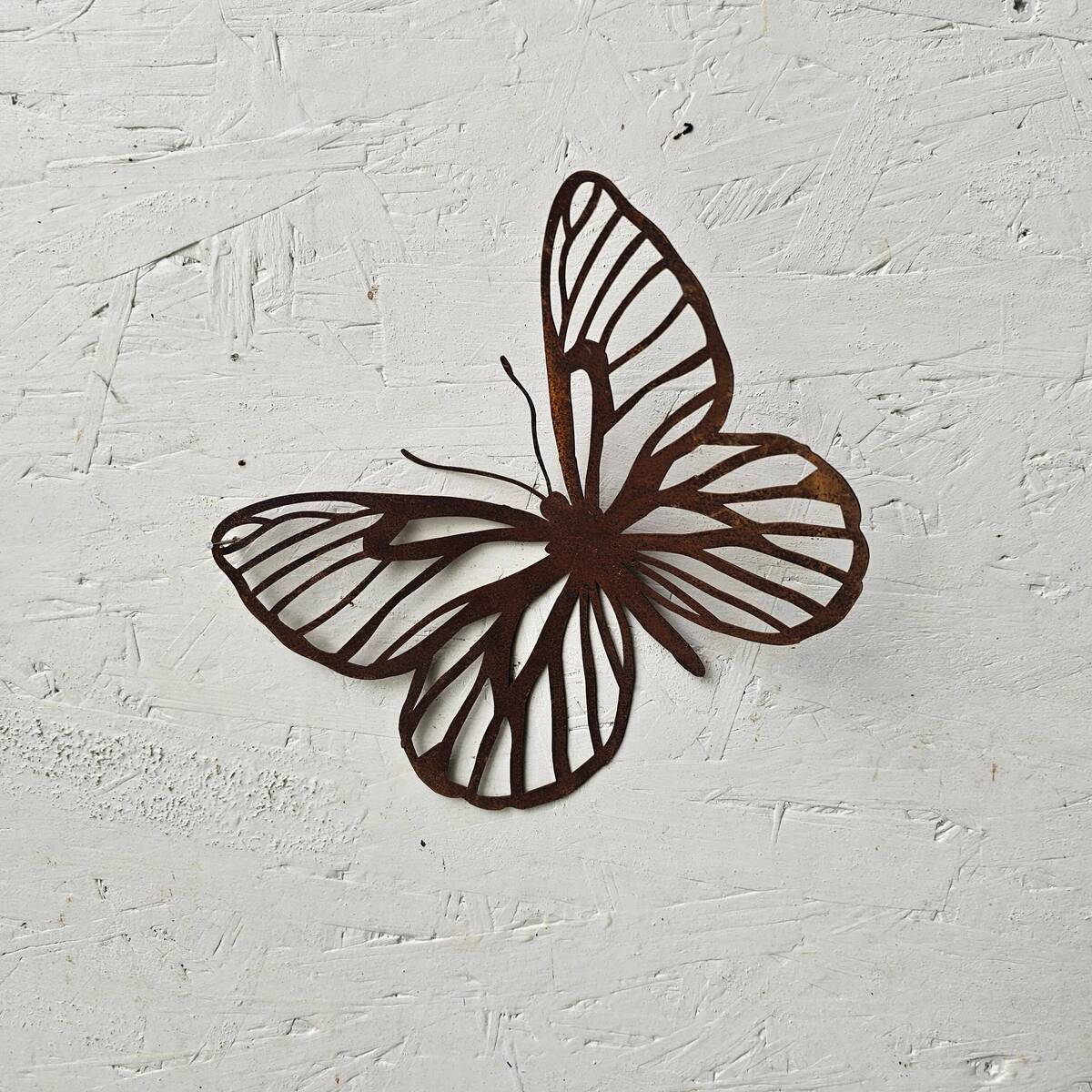 Papillon en fer rouillé, à suspendre, largeur 20 cm 