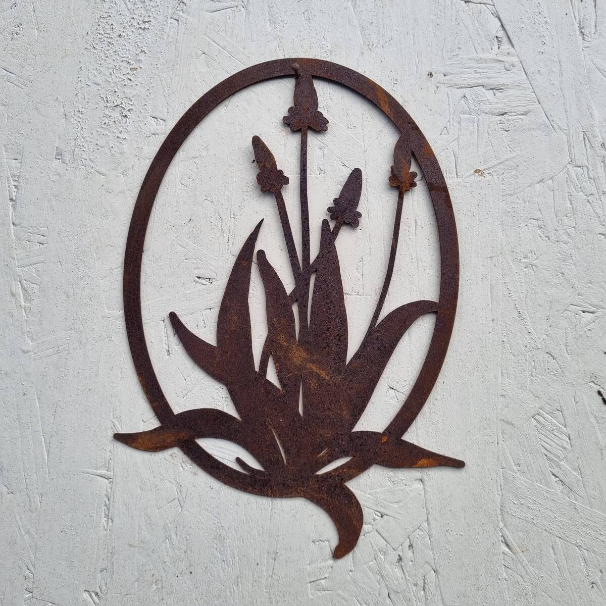 Spitzwegerich aus Rosteisen, zum hängen, 22 cm 