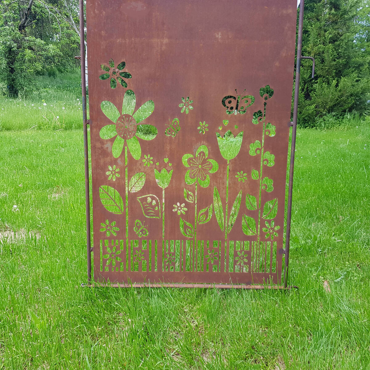 Paravent en fer rouillé, 140 x 72cm  