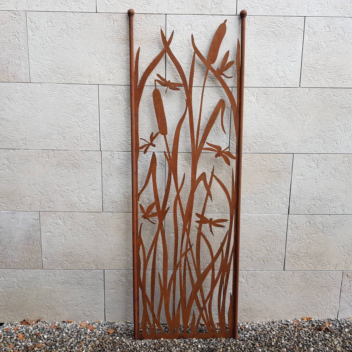 Paravent en fer rouillé, 150cm, libellules  