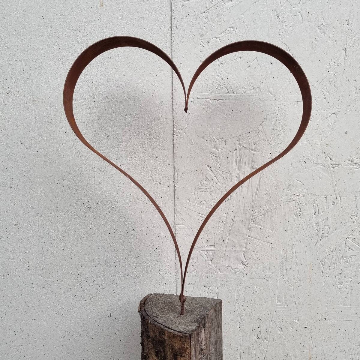 Coeur en fer rouillé, à visser, 26 cm 