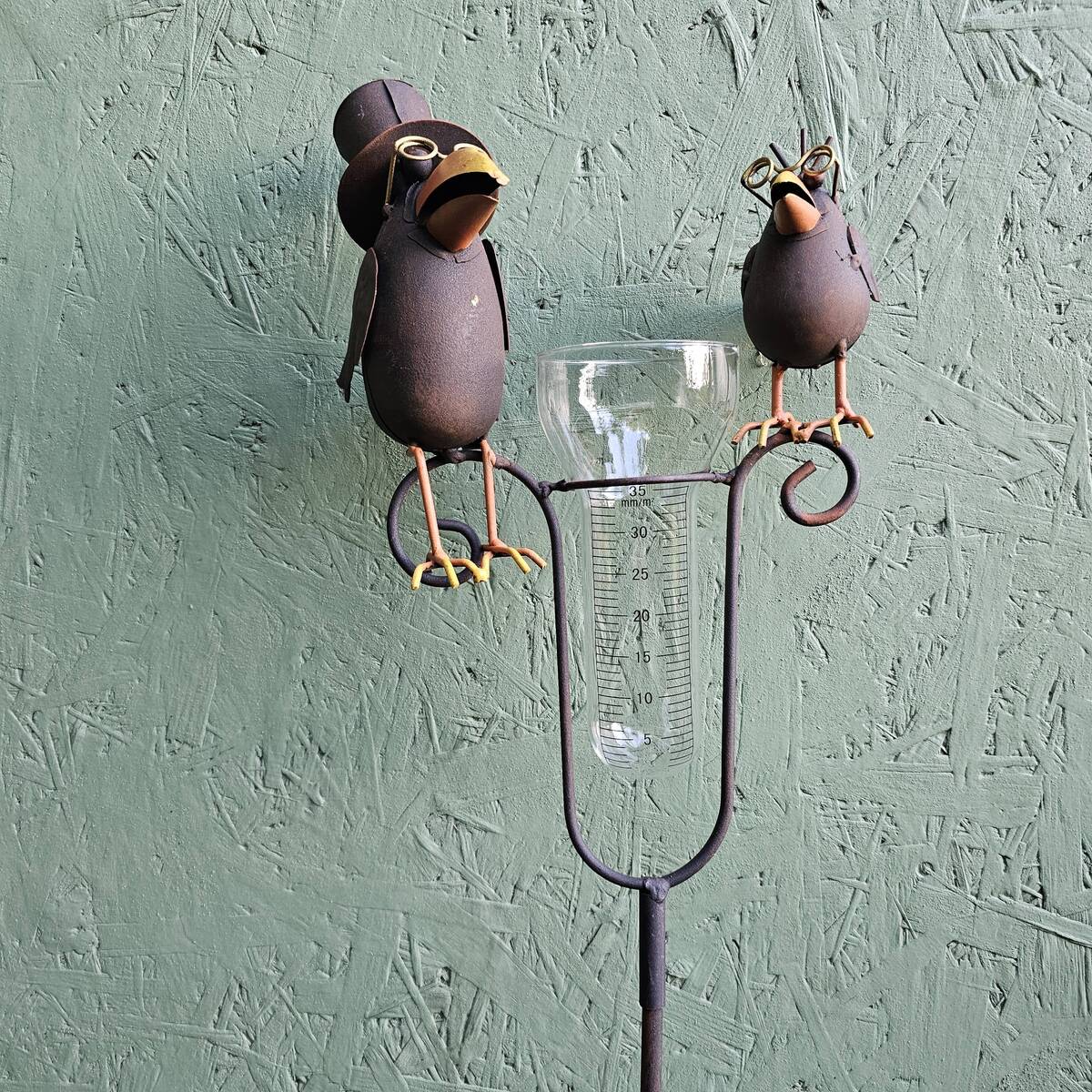 Corbeaux sur tige, avec verre mesure de pluie, 122 cm 