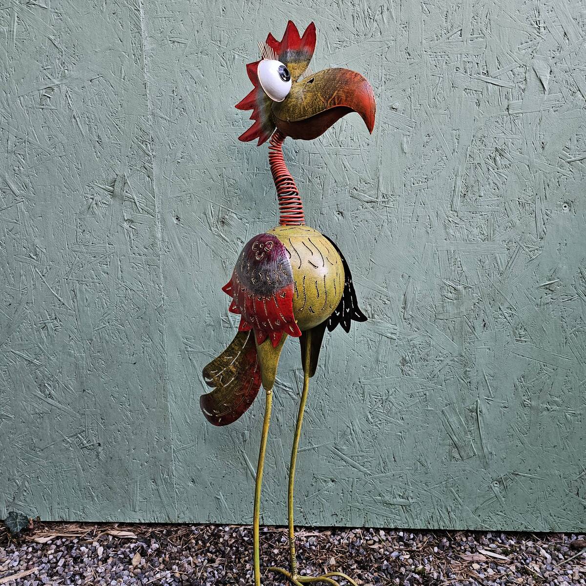 Oiseau en métal peint, 102 cm 