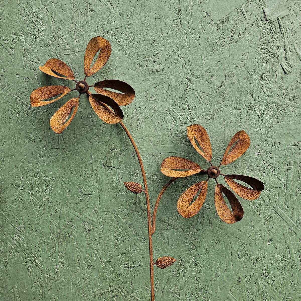 Doppel Windrad aus Rosteisen, Breite 58 cm, H. 105 cm 