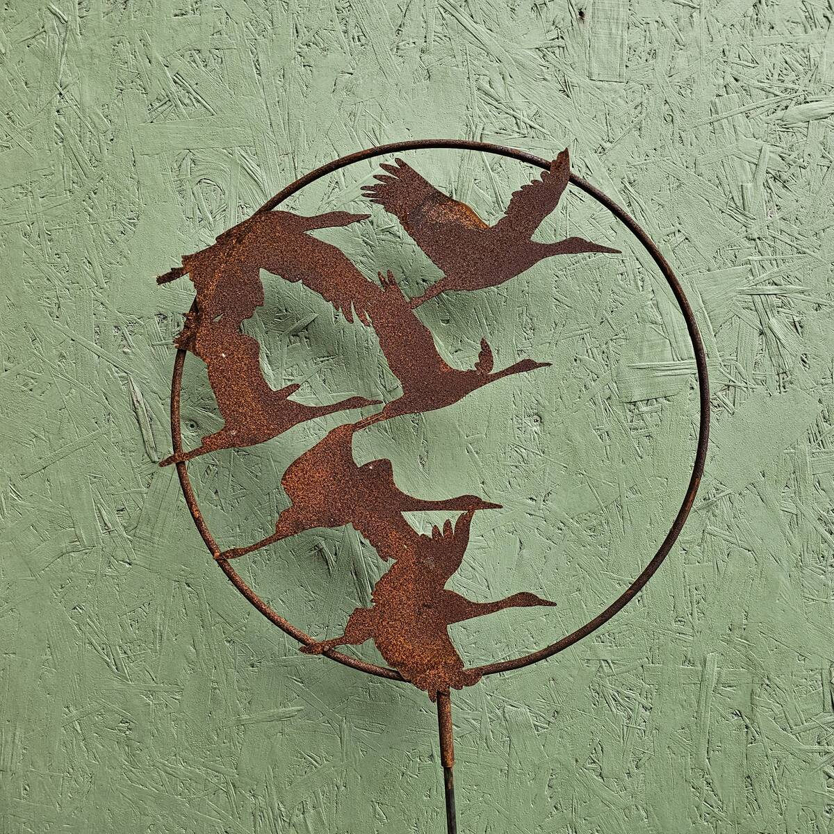 Echassiers sur tige, en fer rouillé, 170 cm 