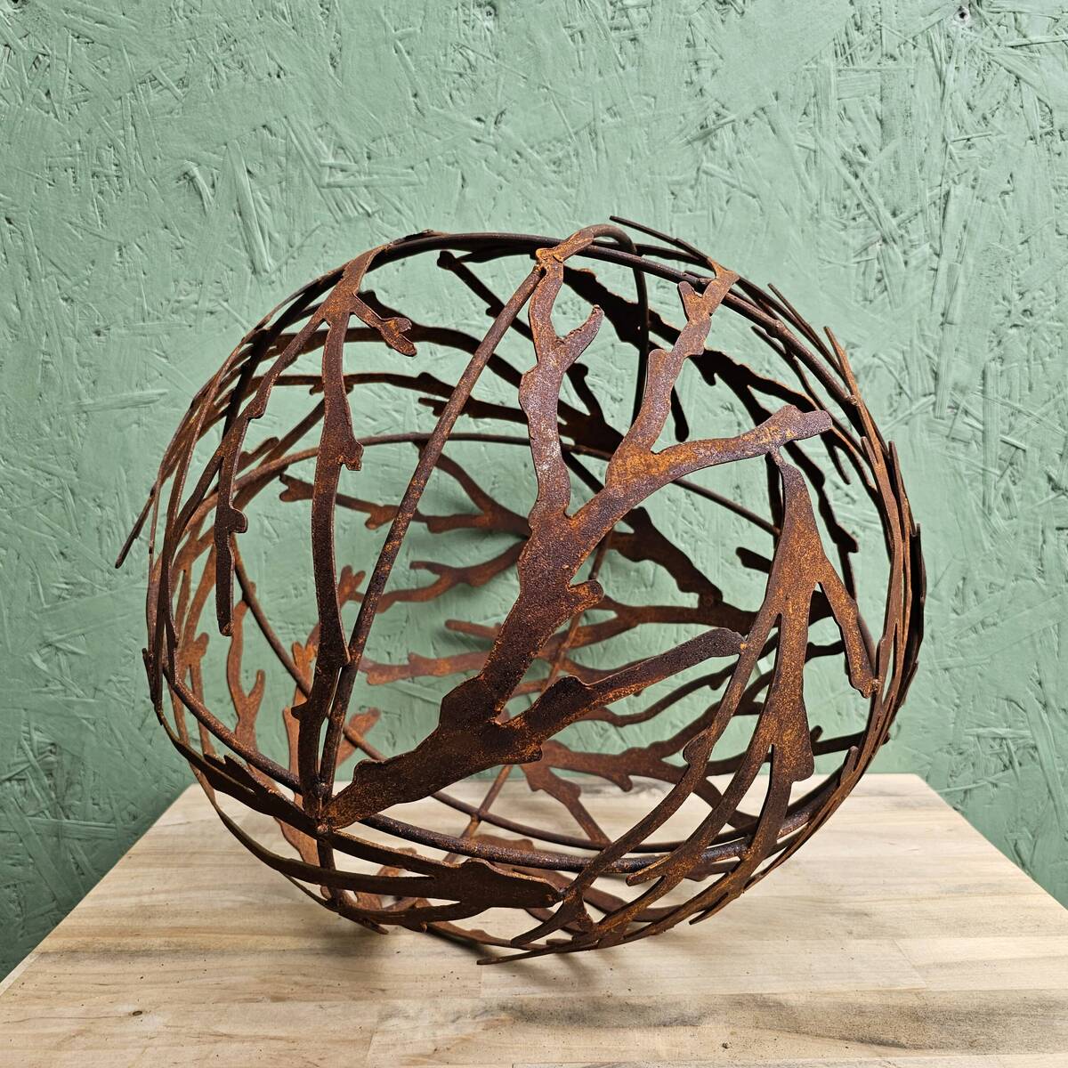 Kugel aus Ästen, Rosteisen, ⌀ 40 cm 