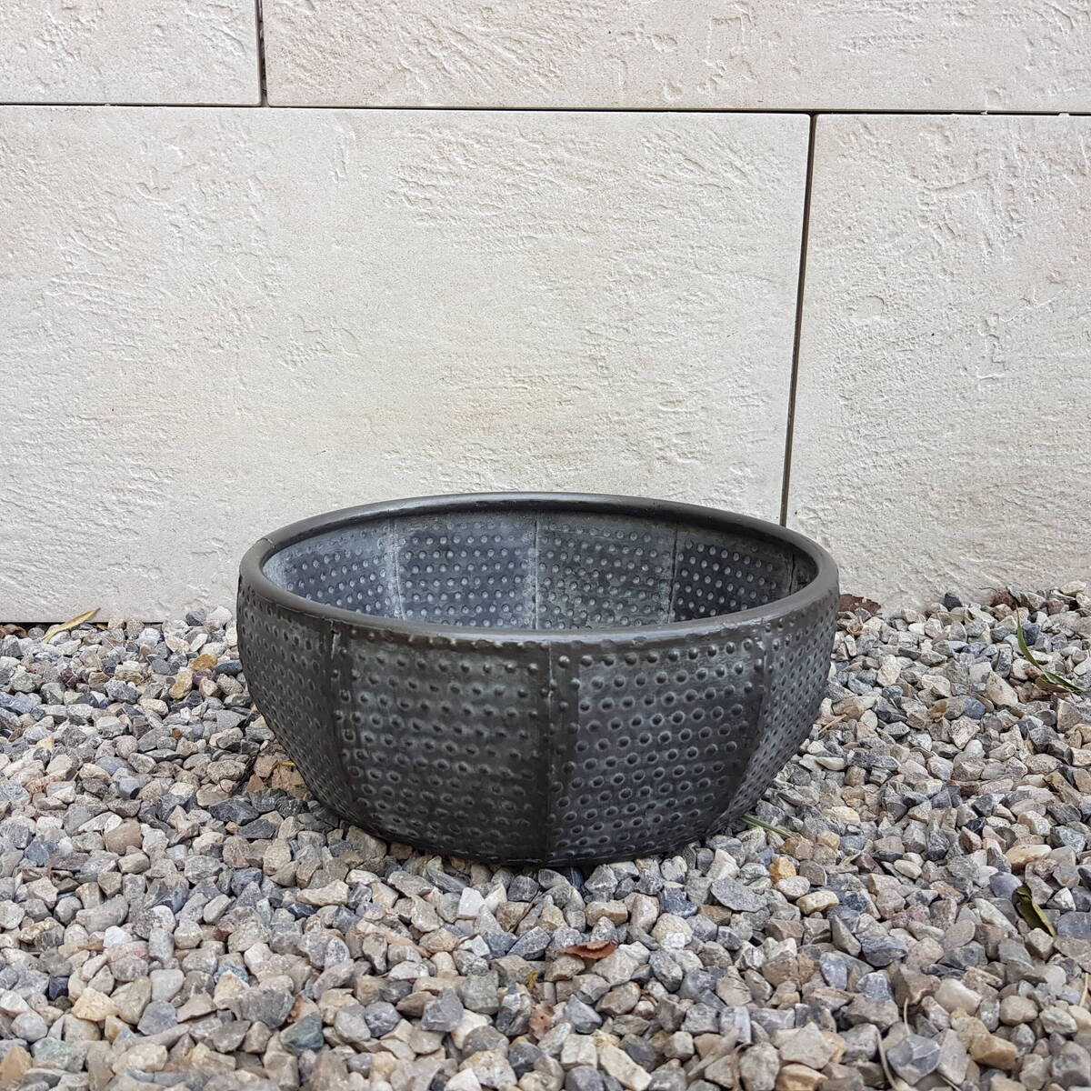 Plat en métal, gris antique, Ø 25cm