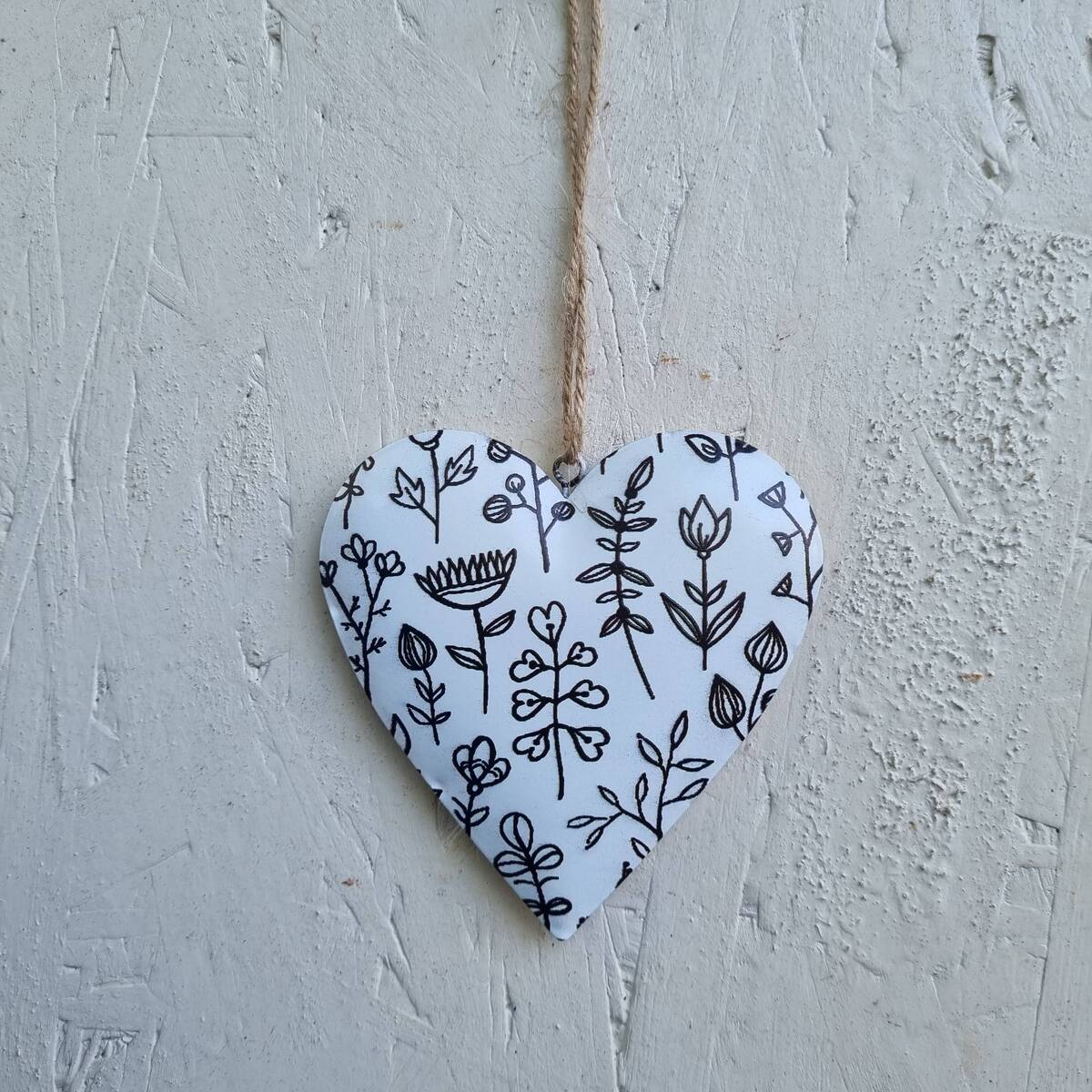 Coeur en métal, à suspendre, 9 cm 