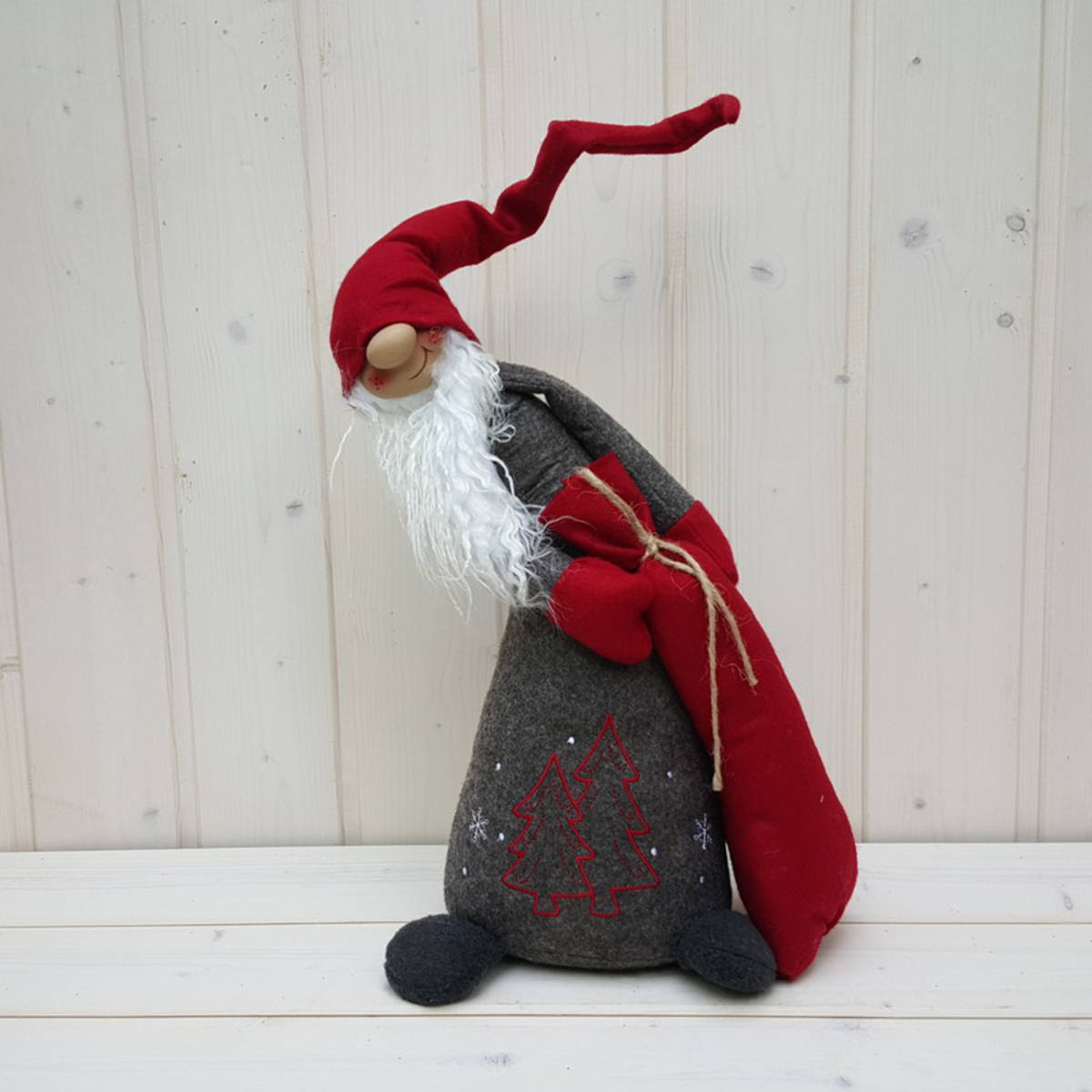Personnage de Noël, H 70cm avec bonnet à pointe