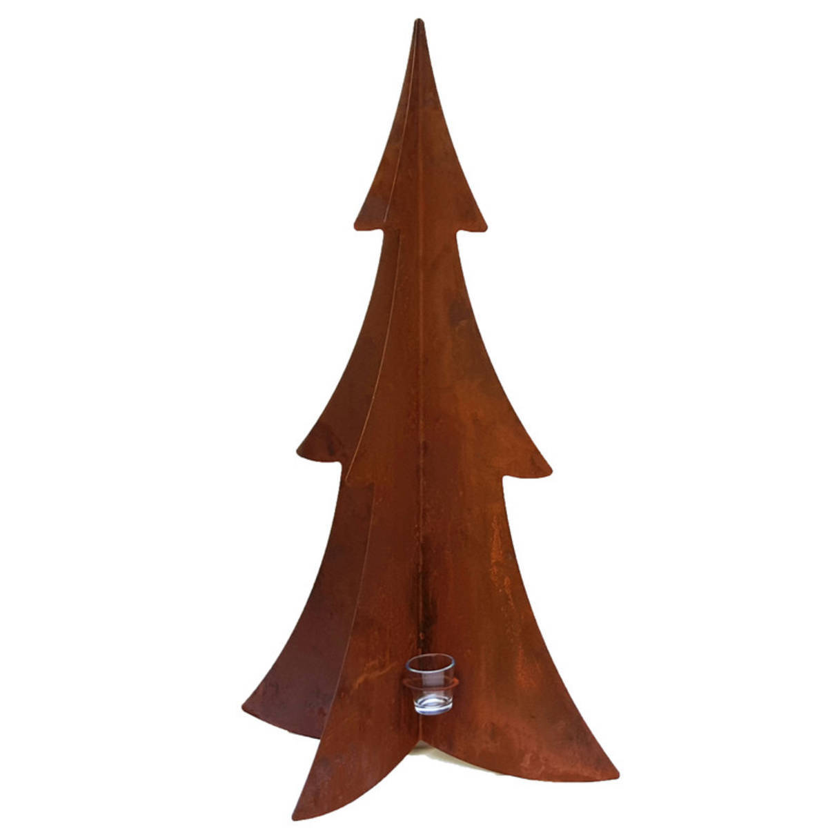 Sapin en métal rouillé, hauteur 100cm