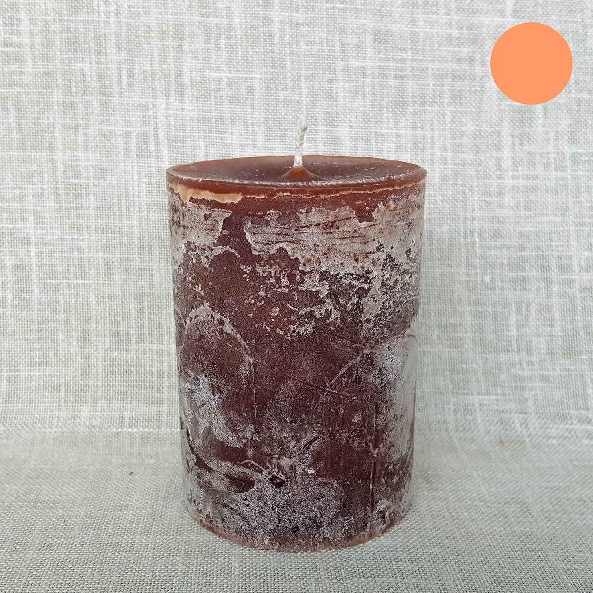 Kerze karamell, Ø 7cm / Höhe 10cm