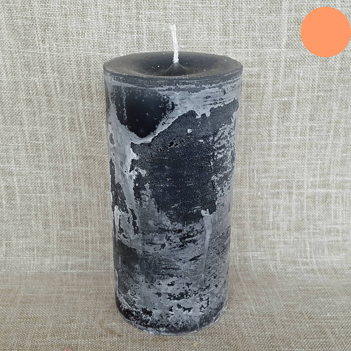 Kerze dunkelgrau, Ø 7cm / Höhe 15cm