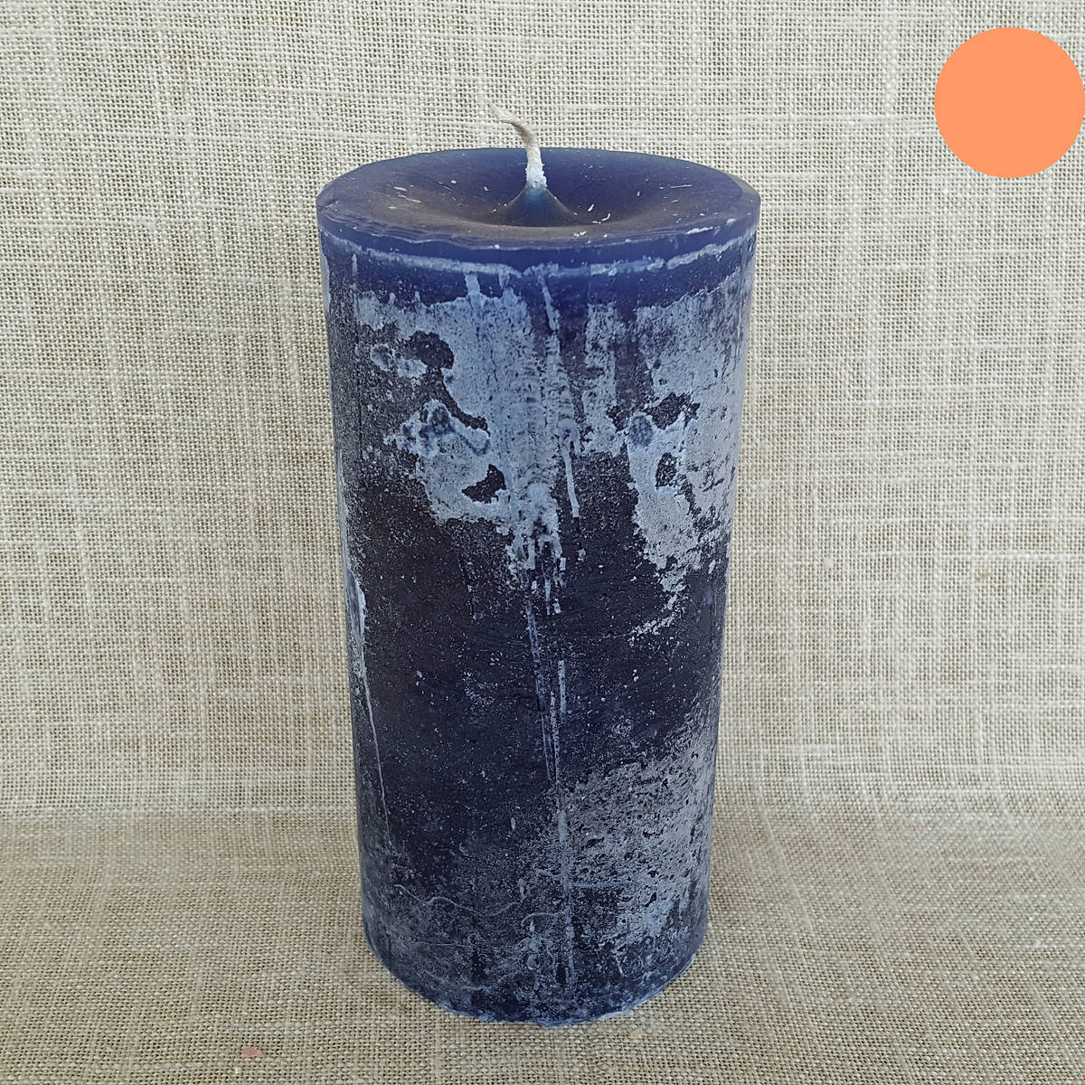 Kerze dunkelblau, Ø 7cm / Höhe 15cm