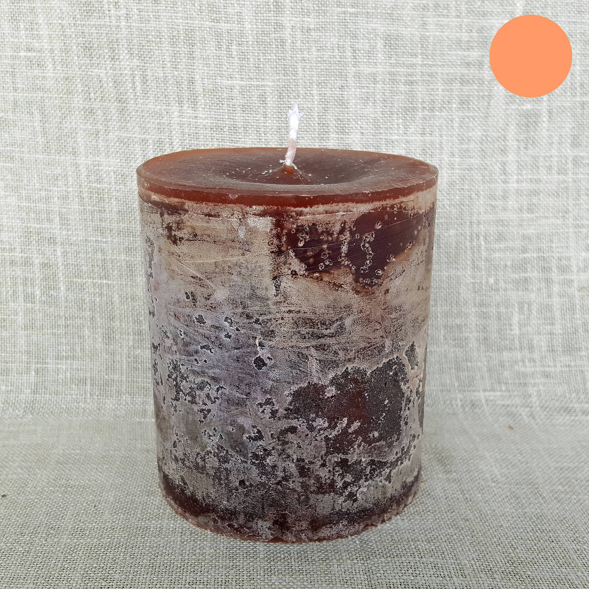 Kerze karamell, Ø 8.6cm / Höhe 10cm