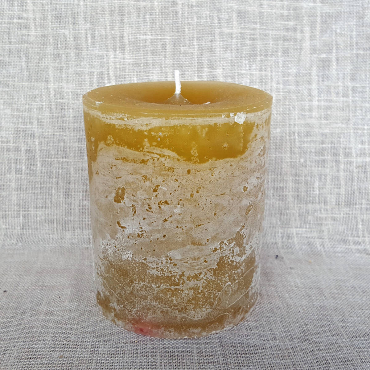 Kerze gelb, Ø 8.6cm / Höhe 10cm