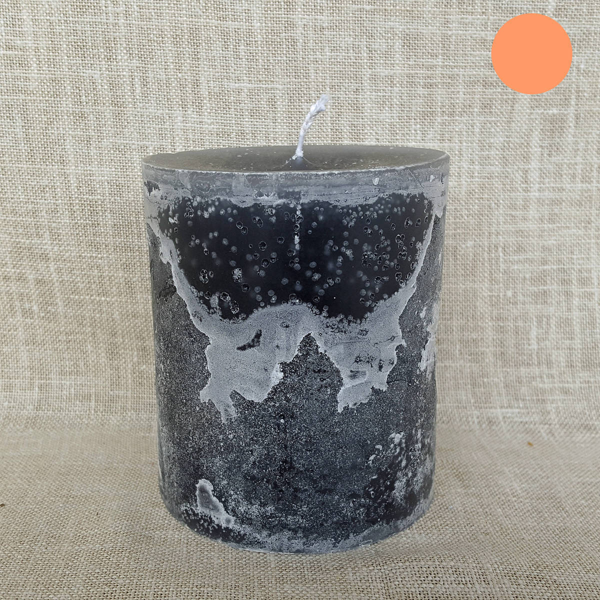 Kerze dunkelgrau, Ø 8.6cm / Höhe 10cm