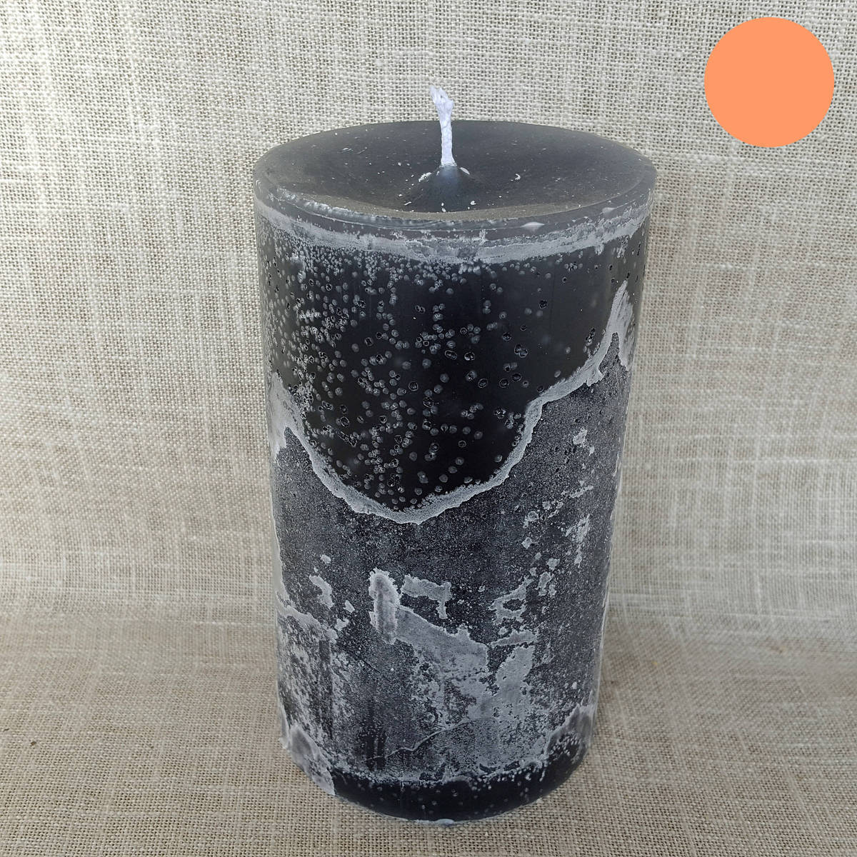 Kerze dunkelgrau, Ø 8.6cm / Höhe 15cm