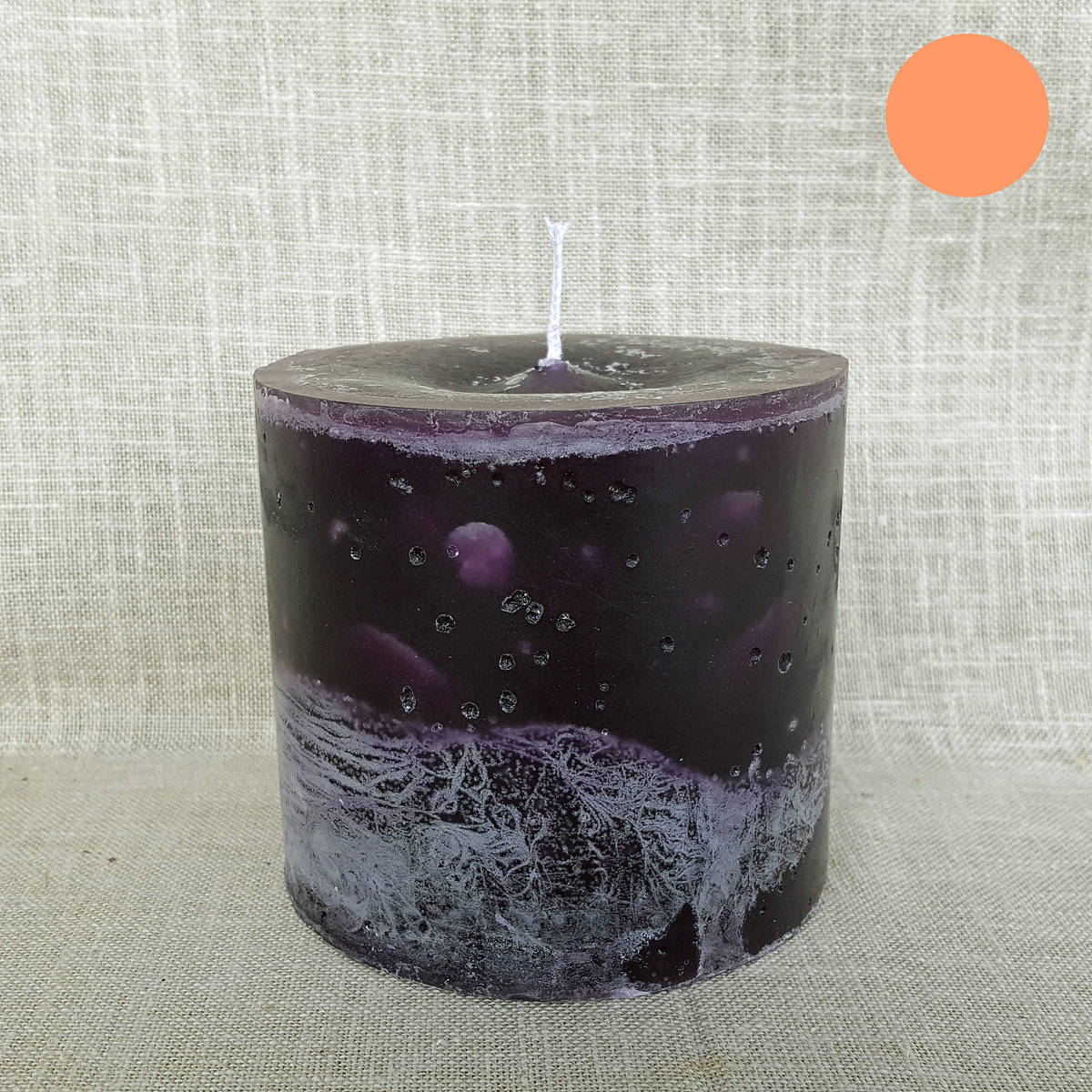 Kerze dunkel violett, Ø 10cm / Höhe 10cm