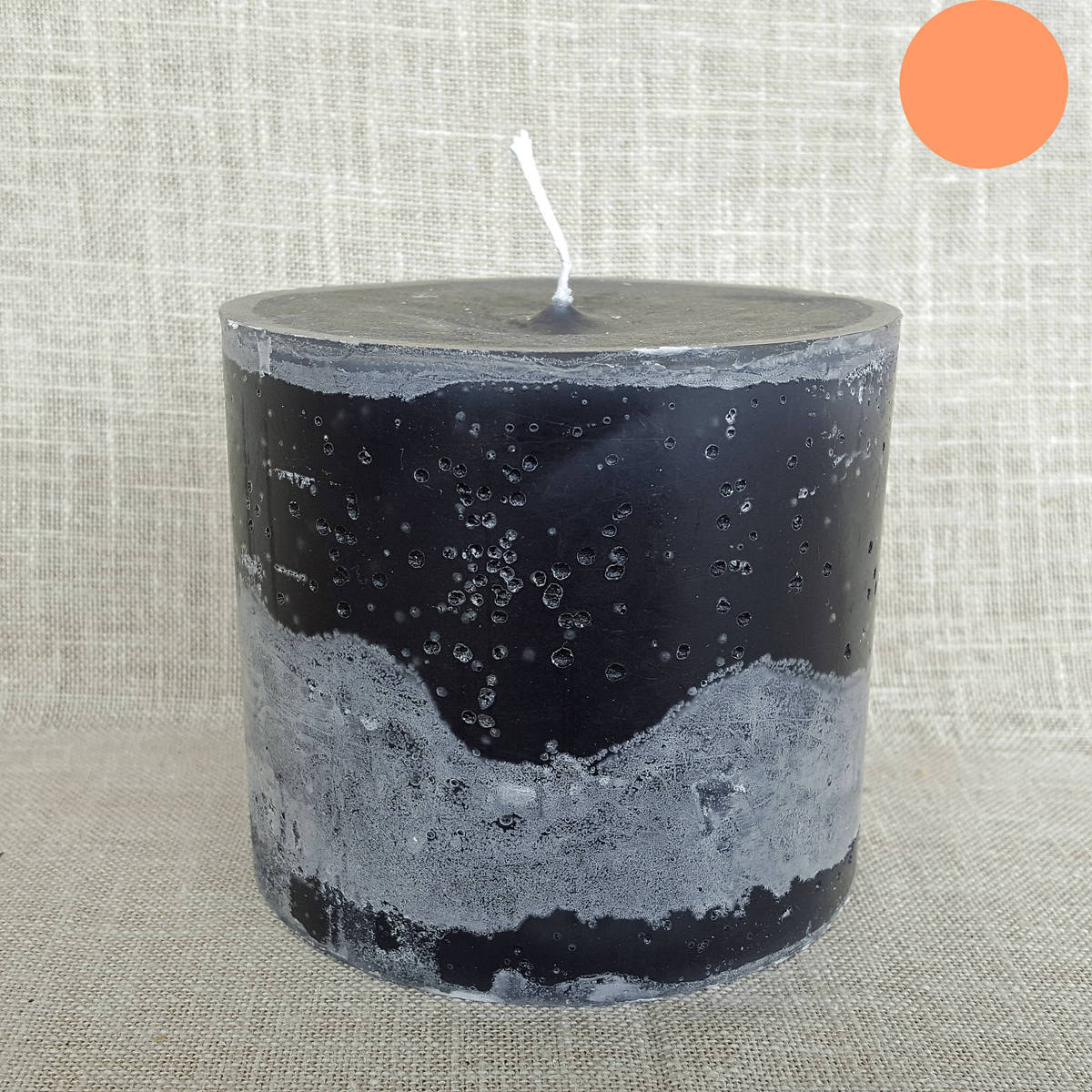 Bougie en paraffine gris foncé, Ø 10cm / Hauteur 10cm