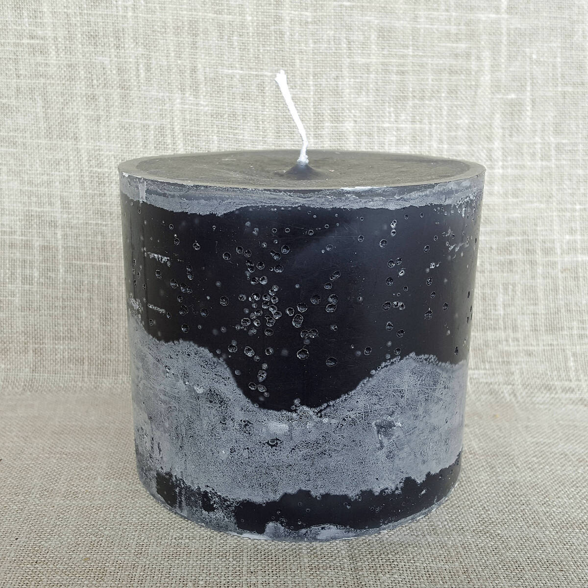 Kerze dunkelgrau, Ø 10cm / Höhe 10cm