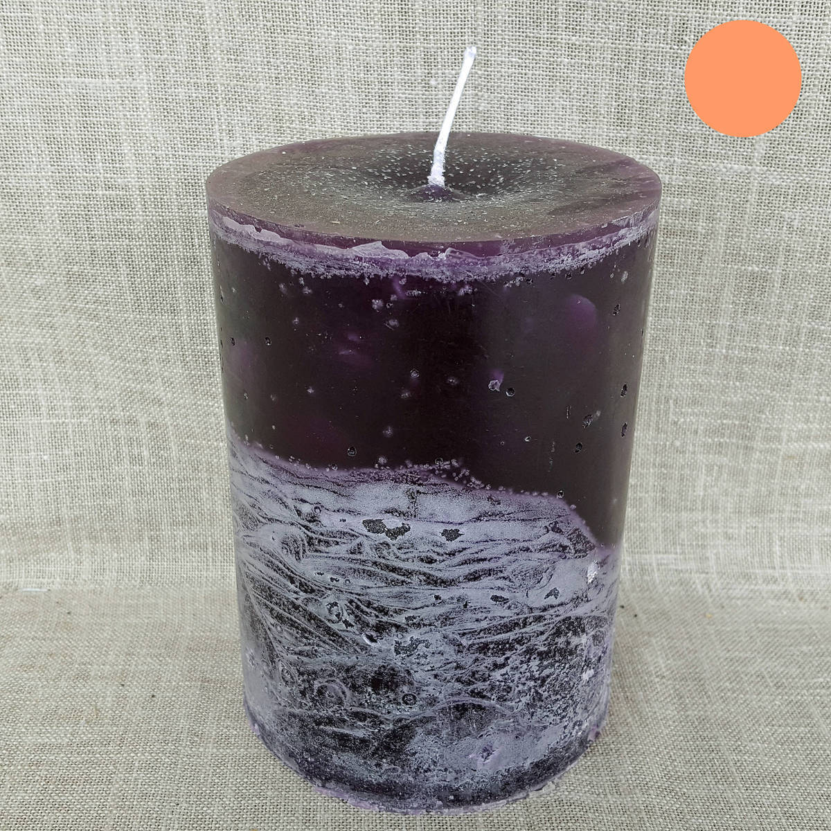 Bougie en paraffine violett, Ø 10cm / Hauteur 15cm