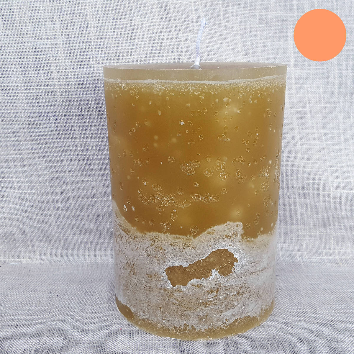 Kerze gelb, Ø 10cm / Höhe 15cm