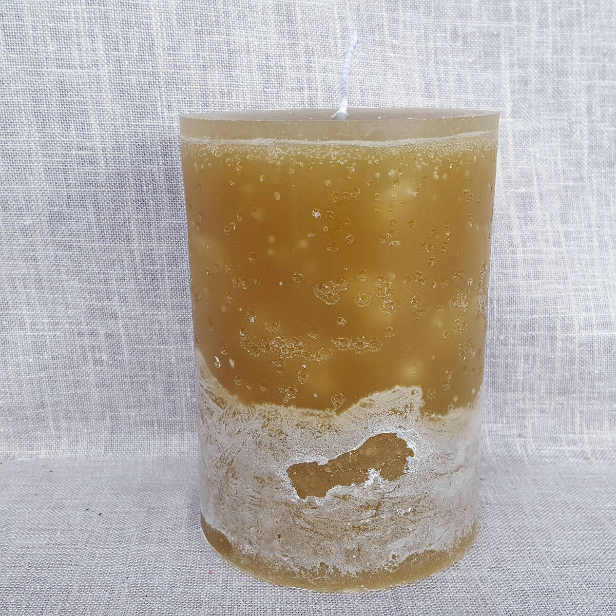 Kerze gelb, Ø 10cm / Höhe 15cm