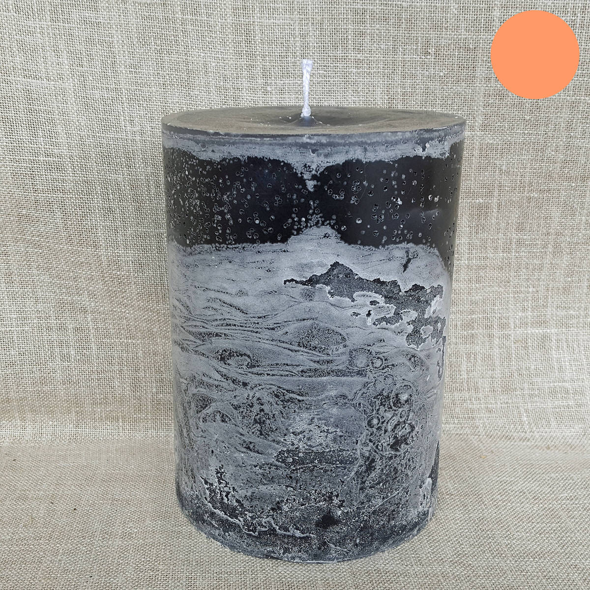 Kerze dunkelgrau, Ø 10cm / Höhe 15cm