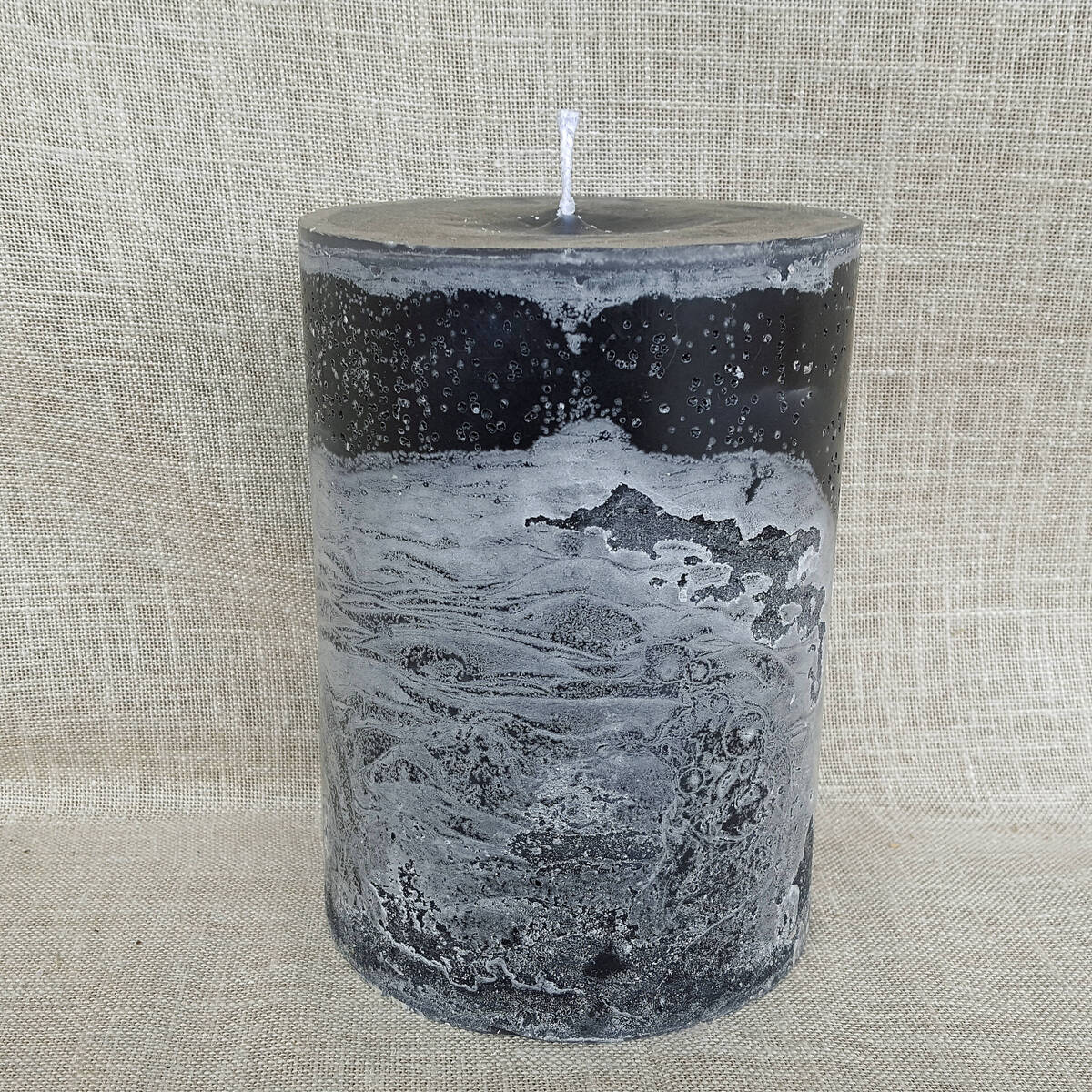 Kerze dunkelgrau, Ø 10cm / Höhe 15cm