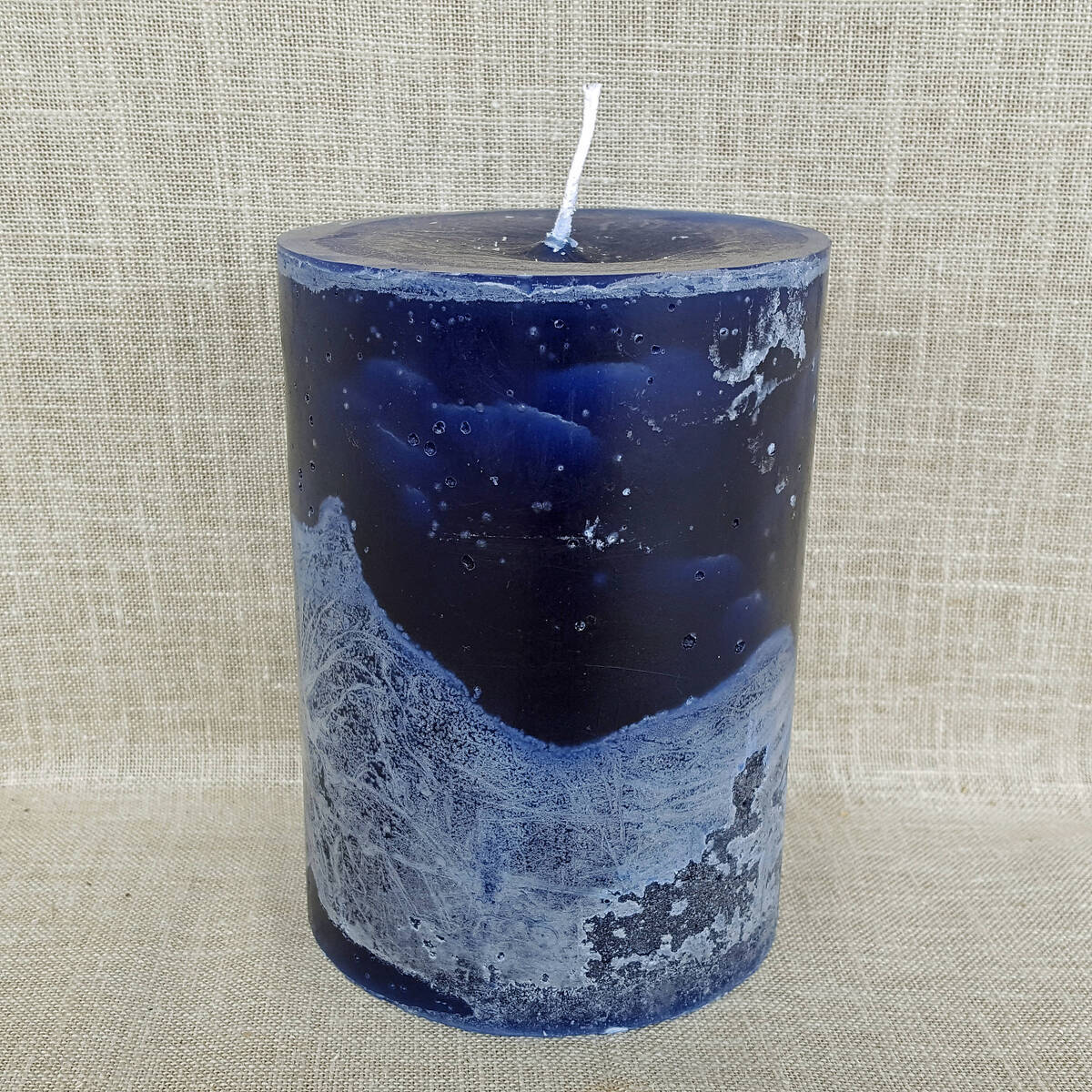 Kerze dunkelblau, Ø 10cm / Höhe 15cm