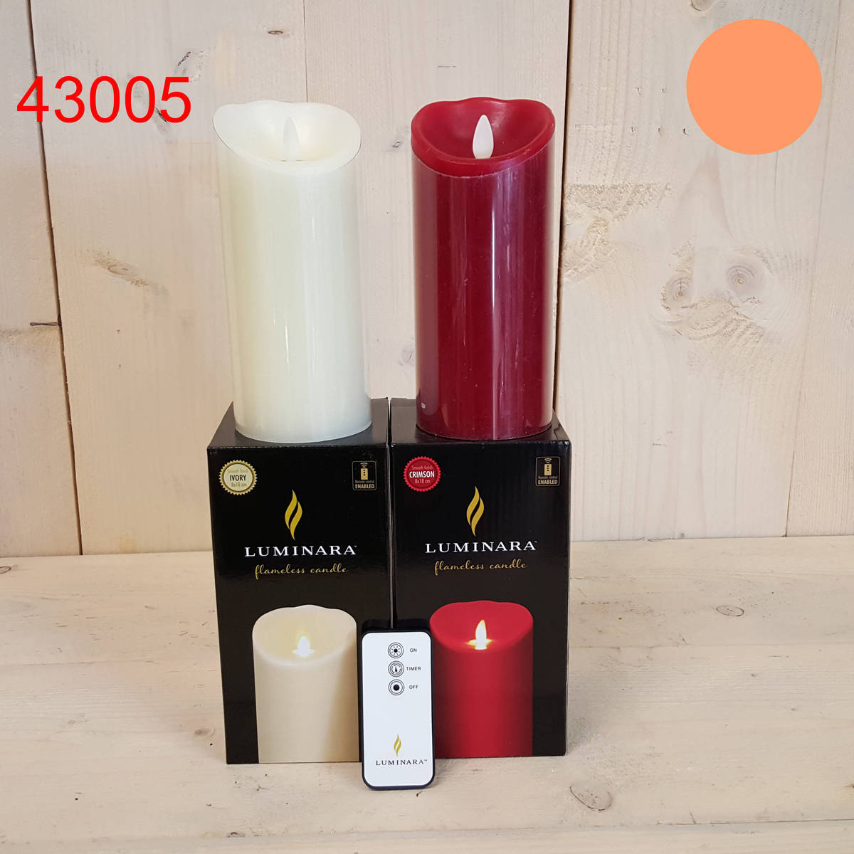 Kerze LED, Ø 8cm / Höhe 17cm, elfenbein