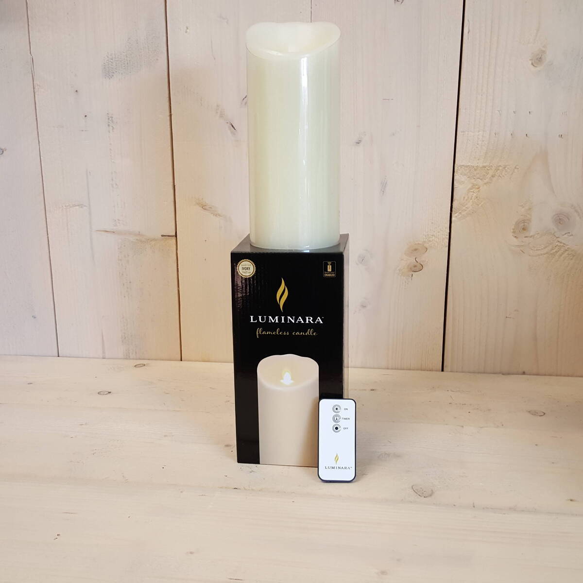 Kerze LED, Ø 10cm / Höhe 23cm, elfenbein