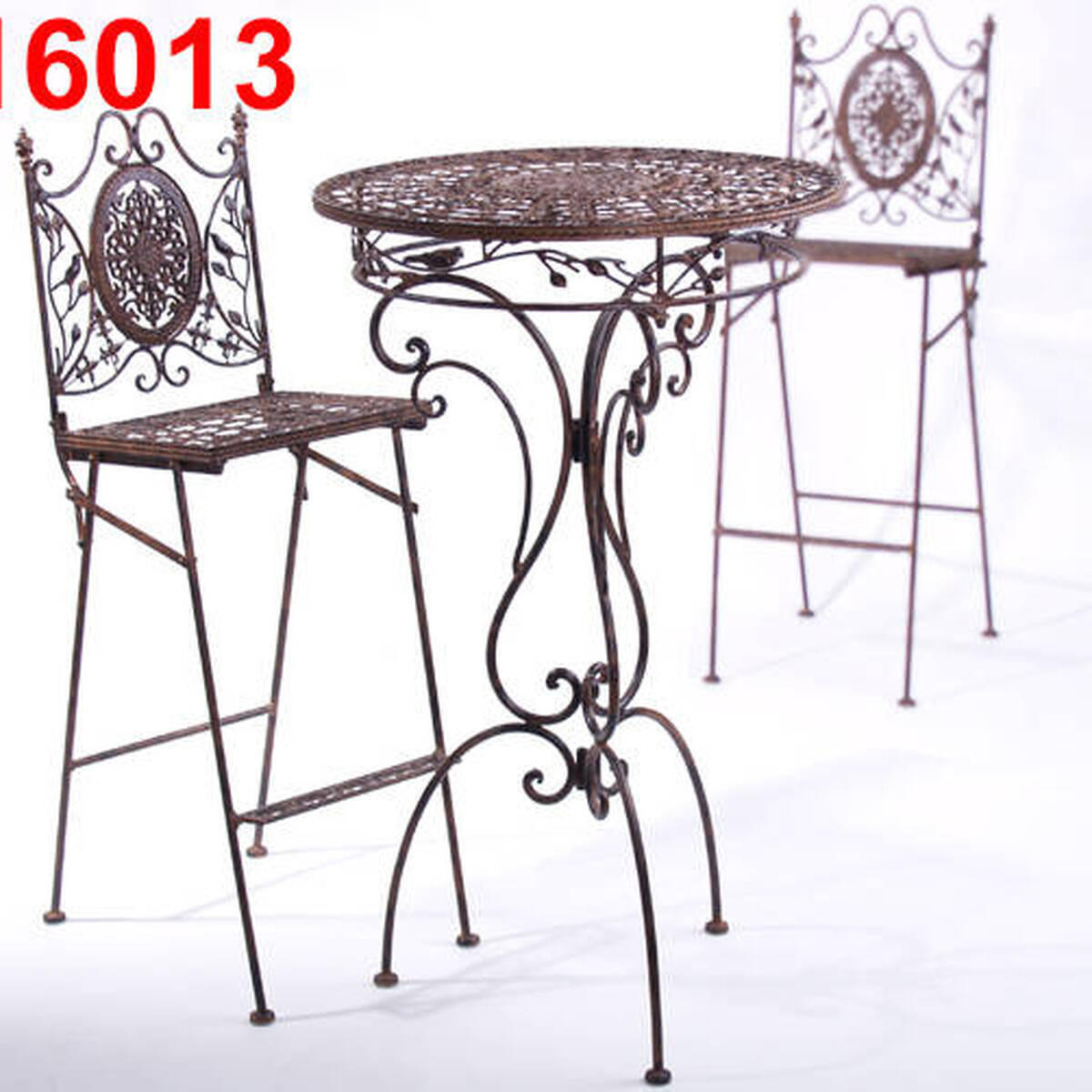 Chaise de bar, haute, en métal, va avec table 16014