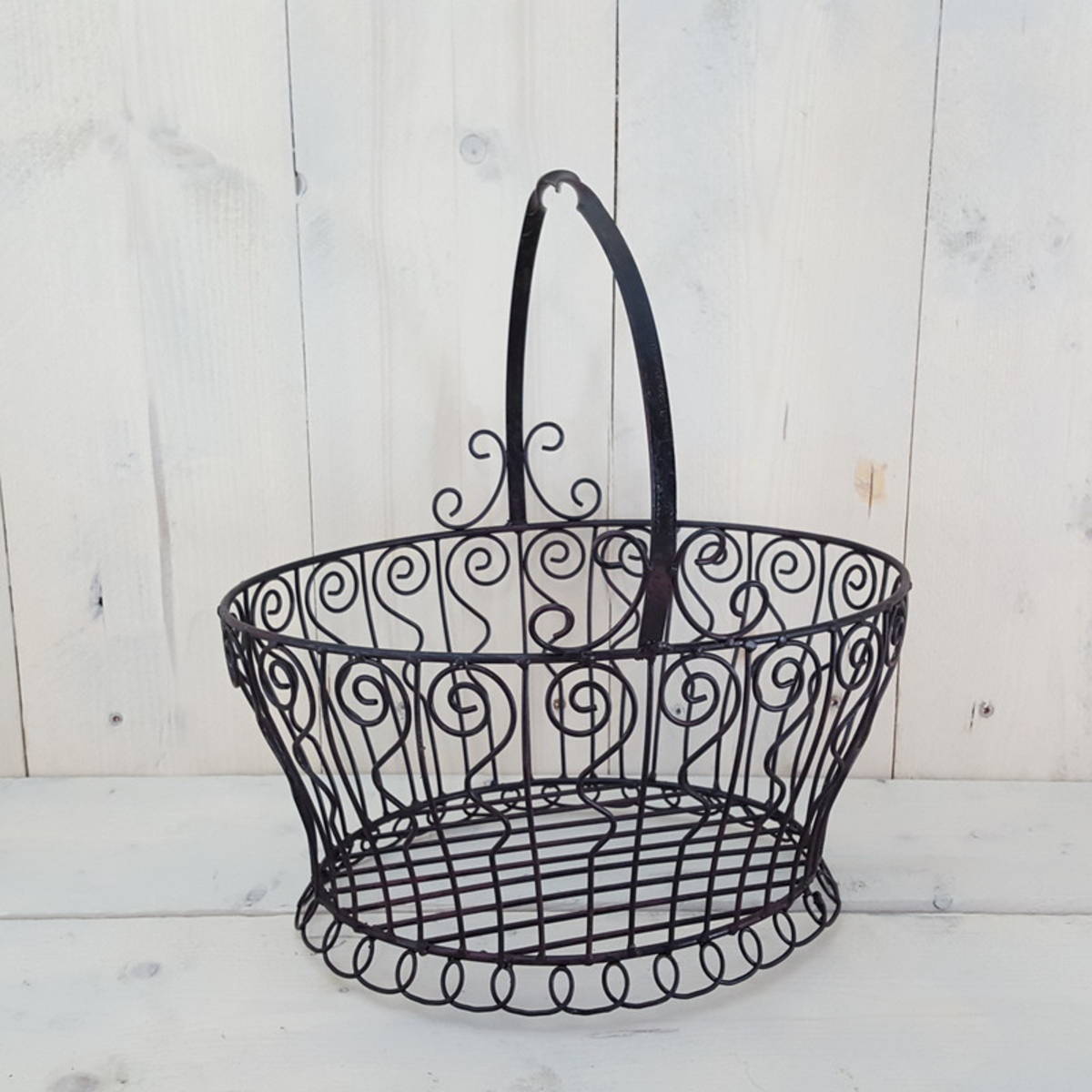 Corbeille en métal, hauteur 40 cm  