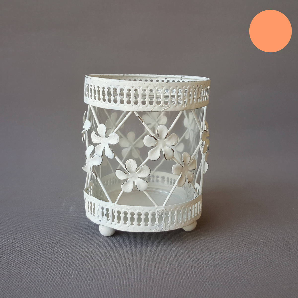 Photophore métal et verre 